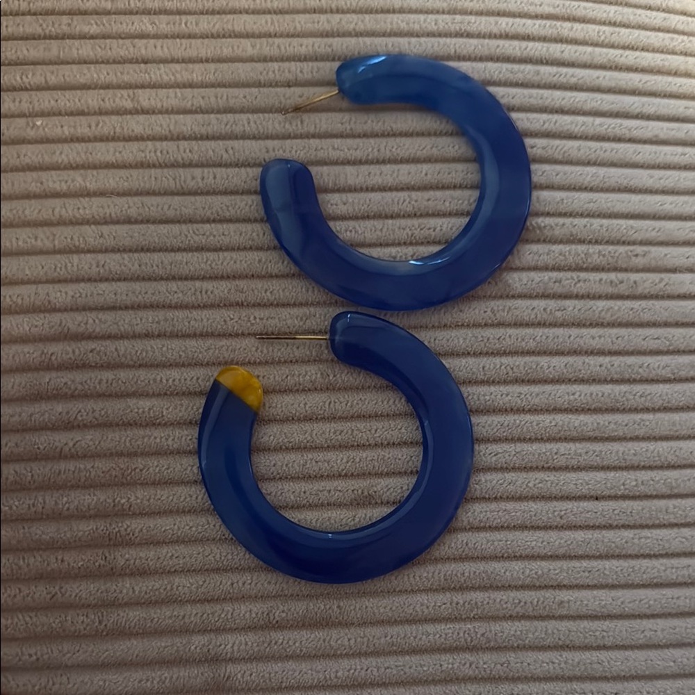Cult Gaia Blue Hoop Earrings